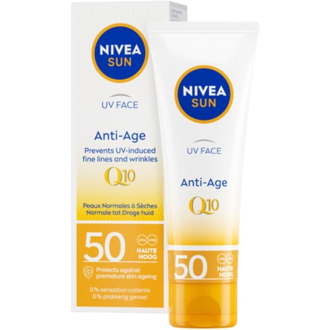 3x Nivea Sun Anti-Age Q10 Zonnecrème Gezicht SPF 50 50 ml