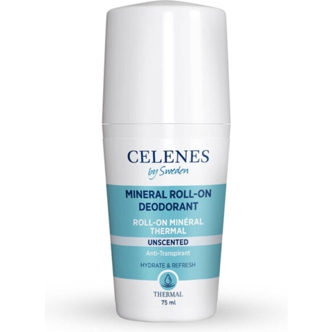 3x Celenes Thermal Mineral Roller Deodorant Geurloos 75 ml