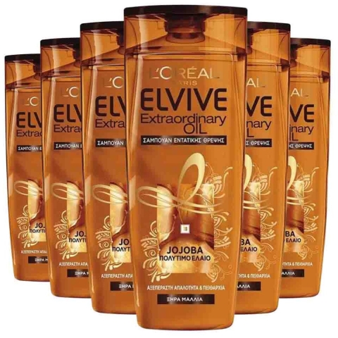 6x L'Oréal Elvive Extraordinary Oil Shampoo Jojoba 400 ml