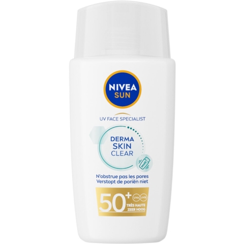 3x Nivea Sun UV Face Specialist Derma Skin Clear Fluid SPF 50+ 40 ml