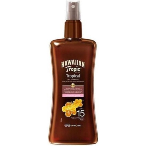 3x Hawaiian Tropic Zonneolie Protective Dry Spray SPF 15 200 ml