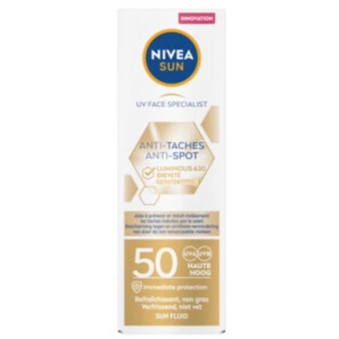 2x Nivea Sun Luminous Zonnecrème Gezicht SPF 50 40 ml