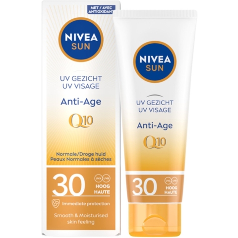 3x Nivea Sun Anti-Age Q10 Zonnecrème Gezicht SPF 30 50 ml