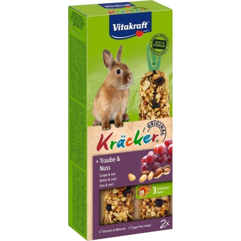Vitakraft Dwergkonijn Kracker - Noot 2 In 1 - 2 Stuks - Konijnensnack