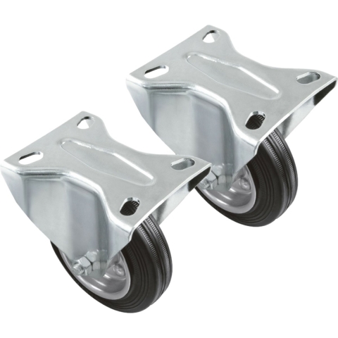 AMIG bokwiel/transportwiel - 2x - D125mm - rubber - 120kg - rollager -