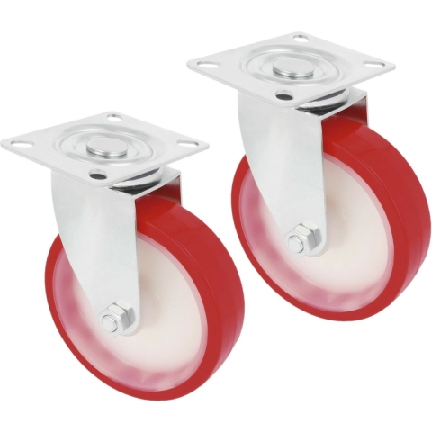 AMIG zwenkwiel/transportwiel - 2x - D125mm - polyurethaan - 170kg - heavy duty -