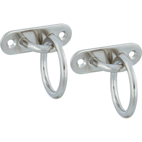 AMIG Oogplaat met aanlegring - 2x - oogplaat 6 x 2cm - ring D3.6cm - rvs - vastzetplaat -