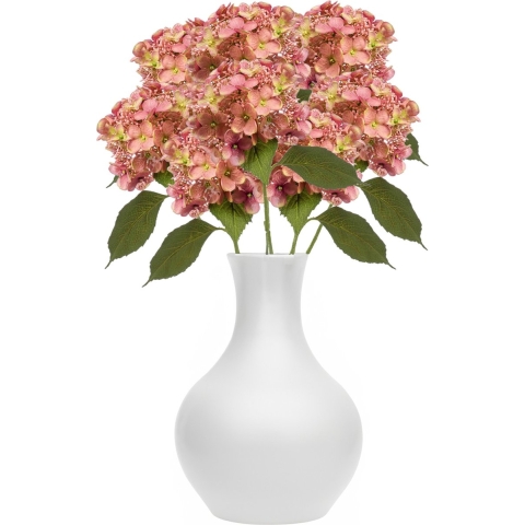 Kunstbloem Hortensia tak - 8x - 50 cm - oud roze - kunst zijdebloem - Hydrangea - decoratie bloem -