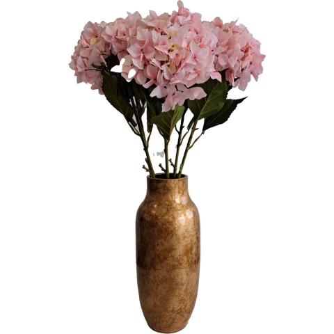 Kunstbloemen boeket Hortensias - 5 stelen - lichtroze - 109 cm - Kunst zijdebloemen -