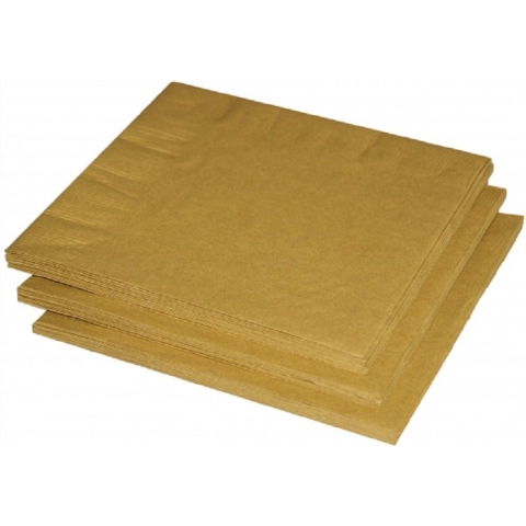 Uni kleur tafel servetten - goud - 100x stuks - 33 x 33 cm - Papier -