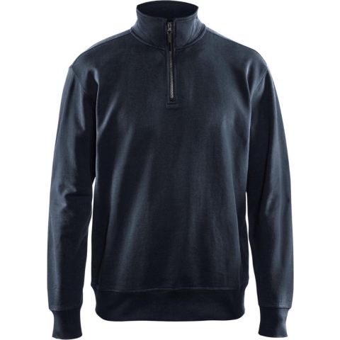 Blåkläder Sweatshirt met halve rits 33691158 | Donker marineblauw | Maat S - 7330509605165
