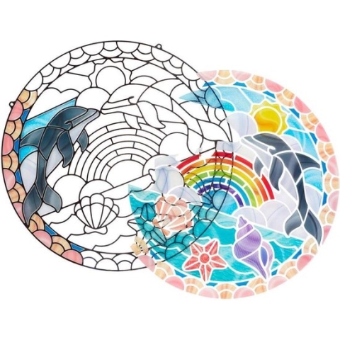 Melissa & Doug - Glas in lood - Dolphins - Knutselset
