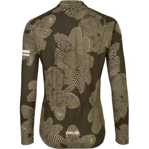AGU Striped Flower Fietsshirt Lange Mouwen Essential Dames - Groen - M