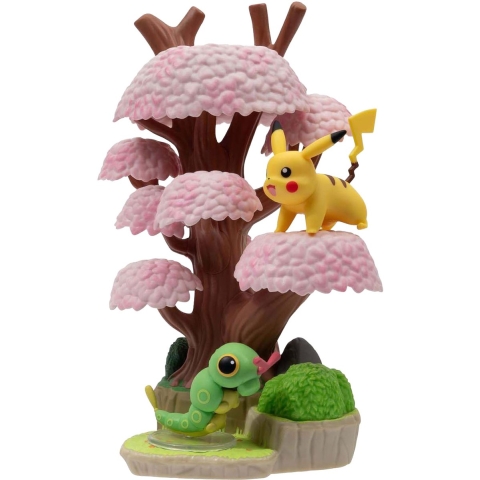Pokemon Vinyl Figures Select Environment Serie - Spring Forest & Caterpie & Pikachu