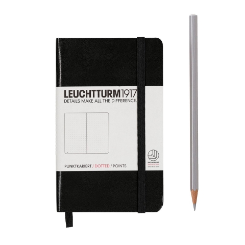 Leuchtturm Black, Pocket (A6), 187 p., dotted