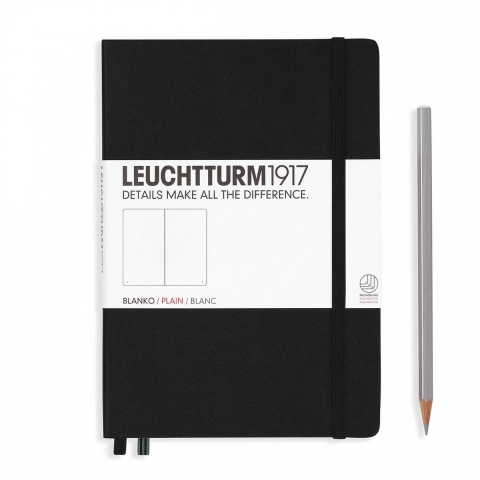 Leuchtturm Black, Medium (A5), 251 p., plain