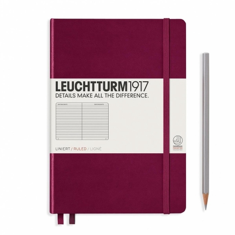 Leuchtturm Port Red, Medium (A5), 251 p., ruled