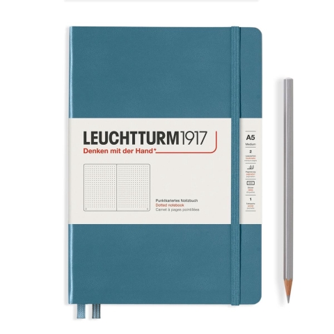 Leuchtturm Stone Blue, Medium (A5), 251 p., dotted
