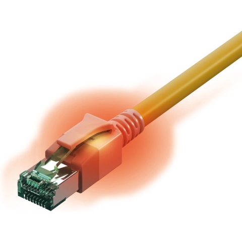 EasyLan S/FTP DualBoot® LED Kabel Cat.6A (Class EA), LSOH, geel, 10 m