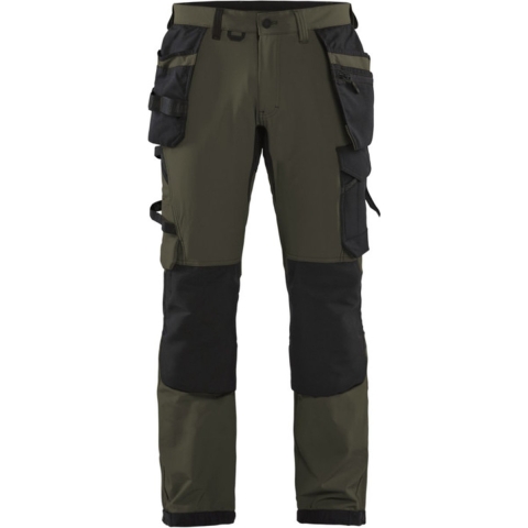 Blåkläder Werkbroek met 4-weg stretch 15221645 | Groen/Zwart | Maat 44 - 7330509723166