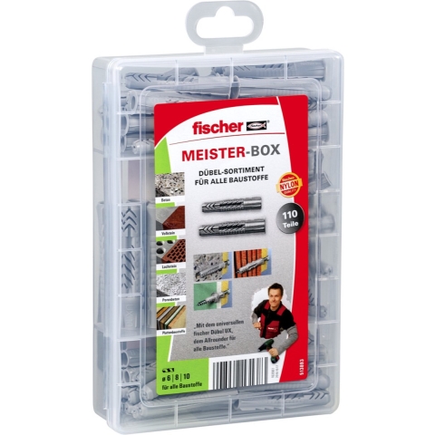 Fischer Meister-Box UX/UX R Assortimentsdoos pluggen 513893 110 onderdelen