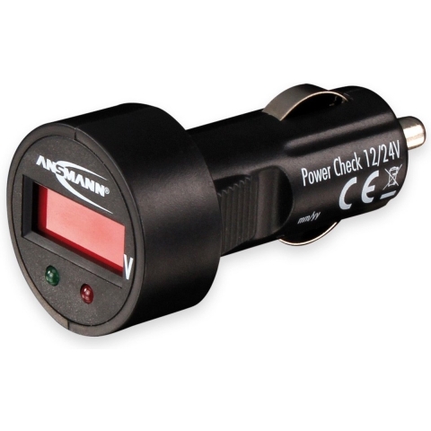 Ansmann PowerCheck12/24V-bl Accuspanningsmeter 24 V, 12 V