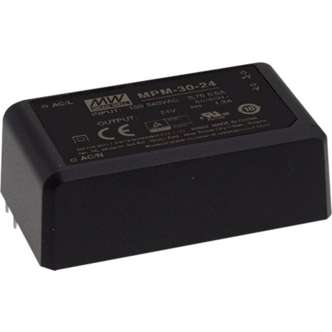 MW Mean Well MPM-30-24 AC/DC-printnetvoeding 24 V/DC 1.3 A