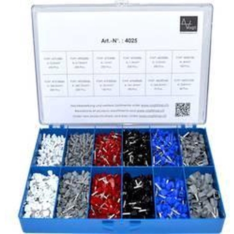 Vogt 4025 Assortiment adereindhulzen - Wit, Grijs, Rood, Zwart, Blauw 2065 stuk(s)