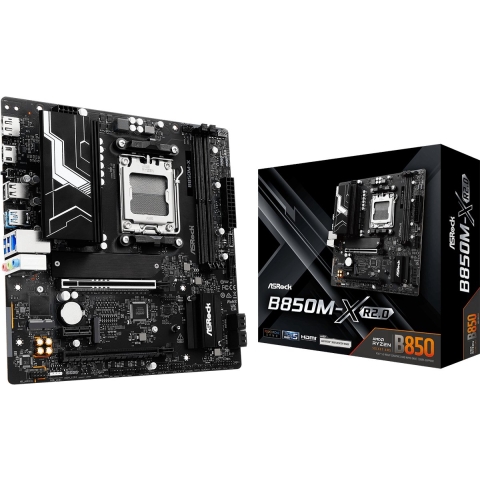ASRock B850M-X Moederbord Socket AMD AM5 Vormfactor Micro-ATX Moederbord chipset AMD® B850