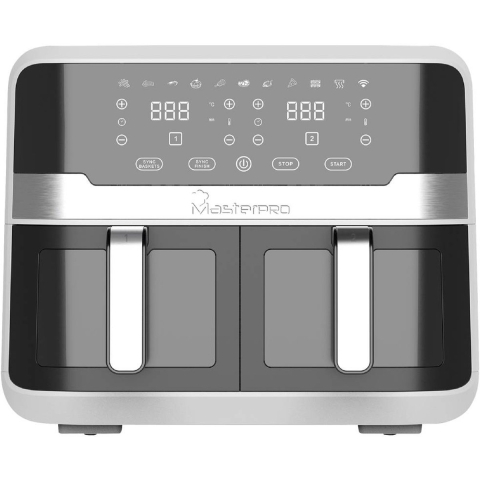 MasterPRO Rocket Duo Airfryer 9 l 2400 W Met display, Controlelampje Zwart, Zilver