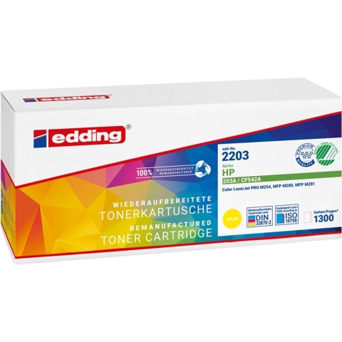 Edding Toner vervangt HP 203A (CF542A) Compatibel Geel 1300 bladzijden EDD-2203 18-2203