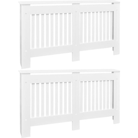 vidaXL Radiatorombouw 2 st 152 cm MDF wit