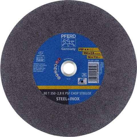 PFERD TOOLS 80 T 350-2,8 K PSF CHOP STEELOX/25,4 66323575 Doorslijpschijf recht 350 mm 10 stuk(s) RVS, Getemperd staal, Staal