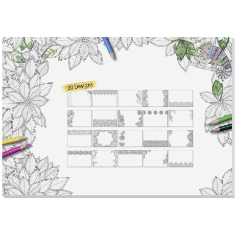 Sigel Adult Coloring HO580 Bureau onderlegger Blanco Zwart/wit (b x h) 595 mm x 410 mm