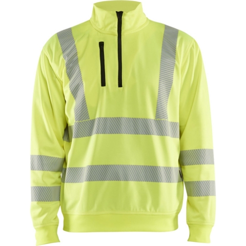 Blåkläder High-Vis Sweatshirt halve rits 35642538 | High-Vis Geel | Maat S - 7330509831472