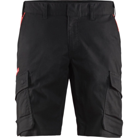 Blåkläder Industrie short met stretch 14461832 | Zwart/Rood | Maat 52 - 7330509758564