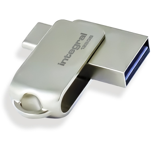 Integral 360-C Dual Flash Drive USB-C & USB 3.0 256 GB Metaal/Zilver