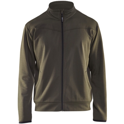 Blåkläder Service Sweatshirt met rits 33622526 | Groen/Zwart | Maat XS - 7330509550618