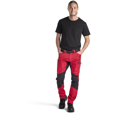 Blåkläder Service werkbroek met stretch 14591845 | Rood/Zwart | Maat 58 - 7330509498149