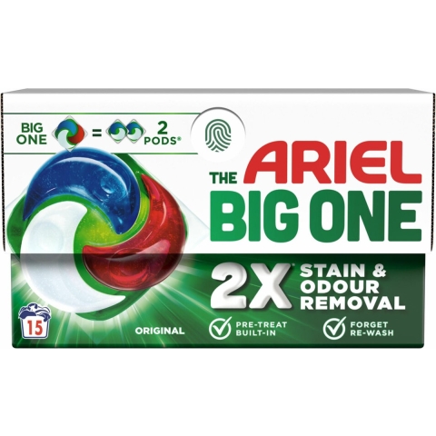 2+2 gratis: Ariel 3in1 Wasmiddel Pods The Big One Original 15 stuks