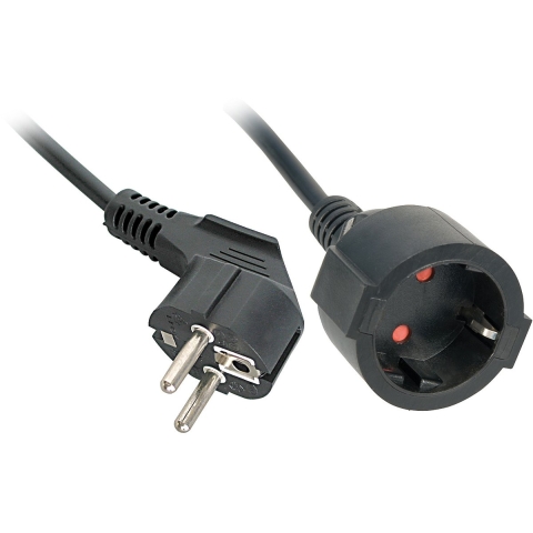 LINDY 30245 Stroom Verlengkabel Zwart 5 m H05VV-F 3G 1,5 mm²