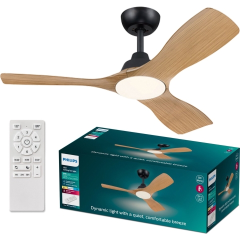Philips LED Olas Plafondventilator 30 W (Ø x h) 1070 mm x 310 mm Zwart