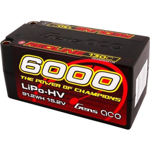 Gens ace LiPo accupack 15.2 V 6000 mAh Aantal cellen: 4 130 C Box hardcase 5 mm bus