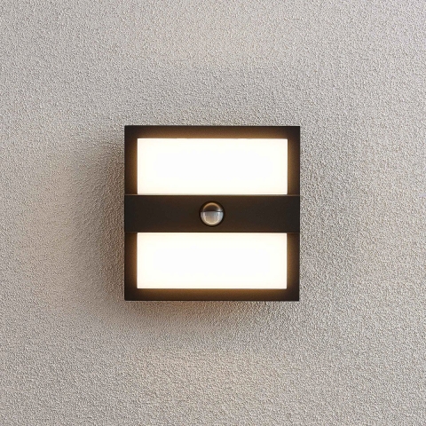 Lucande - Gylfi Buiten Wandlamp w/Sensor Graphite/White