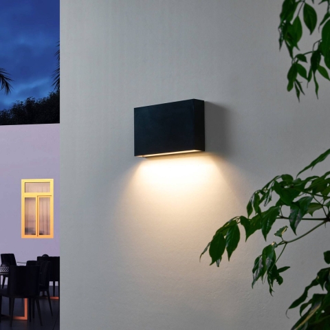 Lindby - Jarte LED Buiten Wandlamp Dark Grey