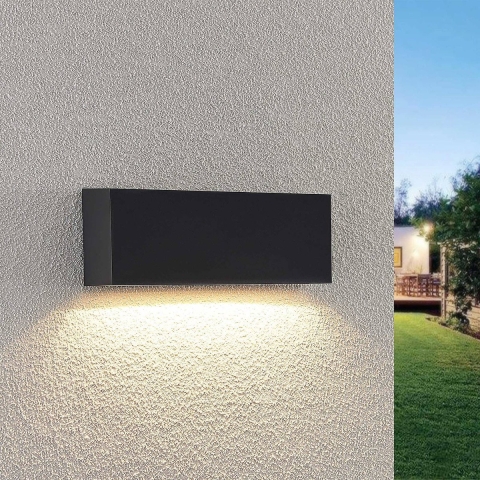 Lindby - Jarte Down Buiten Wandlamp Dark Grey