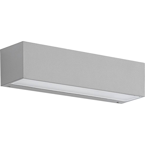 Lucande - Lengo LED Buiten Wandlamp Down L25 Zilver
