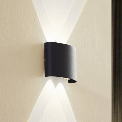 Lindby - Ithan 2 LED Buiten Wandlamp Donker Grijs