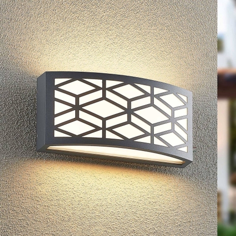 Lindby - Jakari Deco Buiten Wandlamp Dark Grey