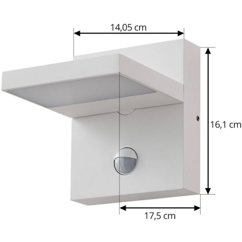 Lucande - Silvan LED Buiten Wandlamp w/Sensor Wit